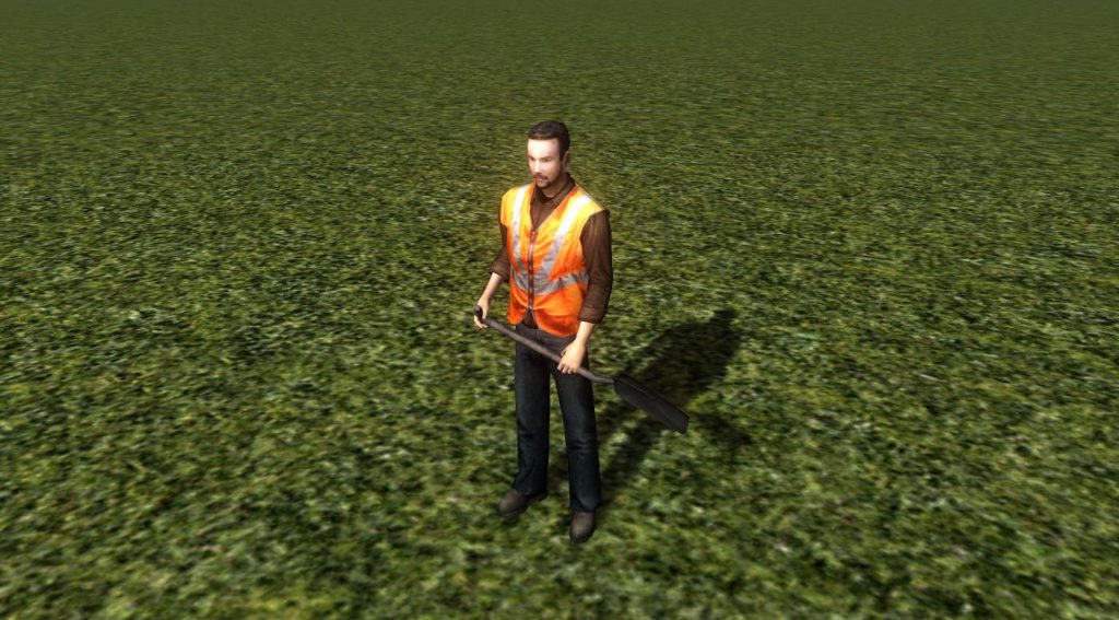 IM Inspector Holding Shovel